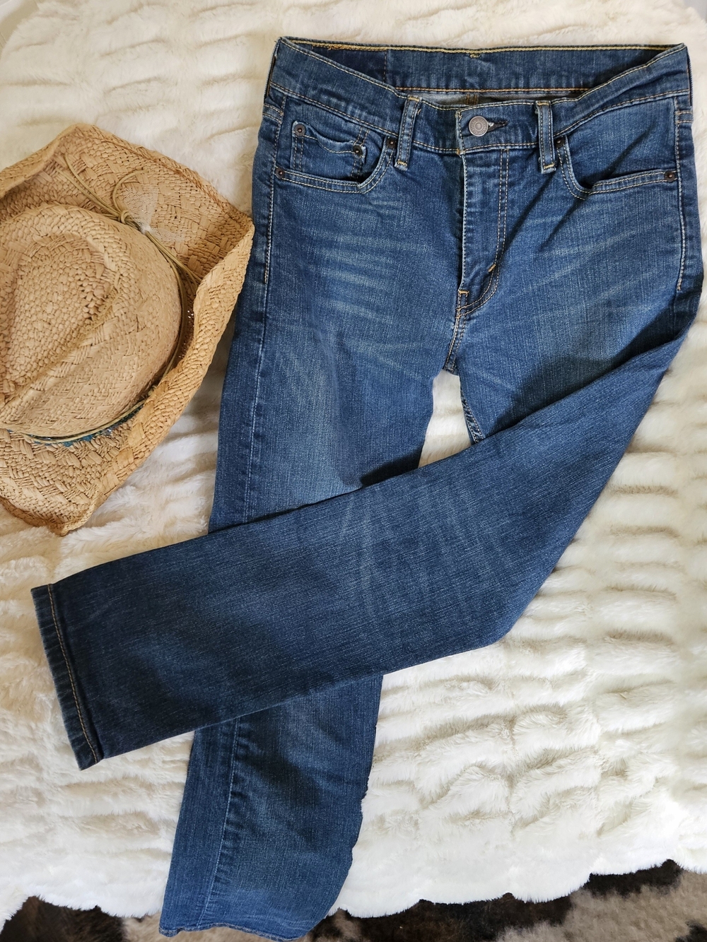 Levi's Slim Straight Jeans in Faded Dark Blue 502 W29 L30